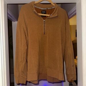 Stance Men's Tan quarter Zip Sweater